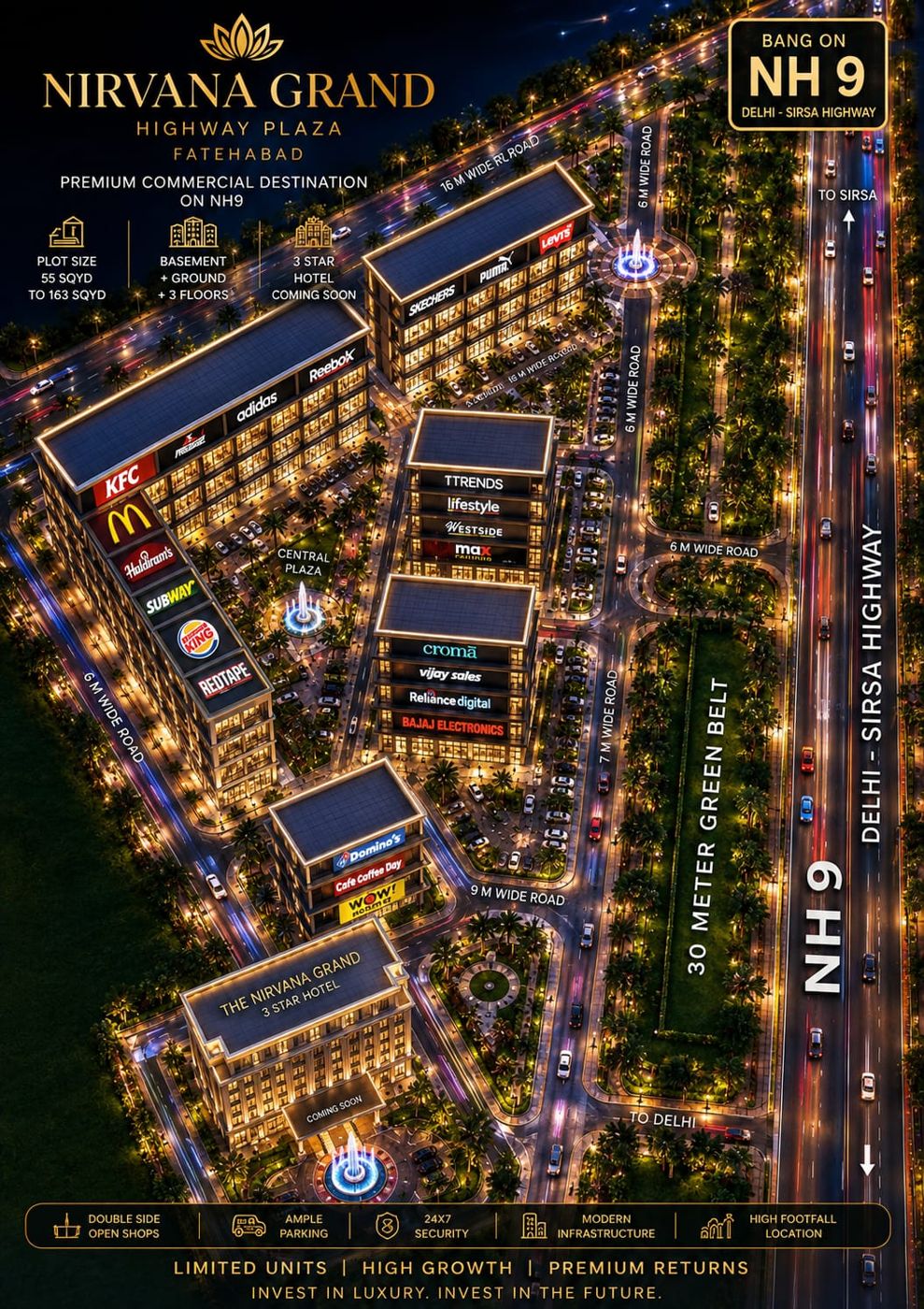 Highway plaza night view